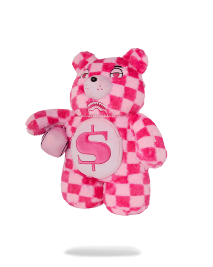 SPRAYGROUND® BACKPACK PINK FUR CHECK MONEYBEAR BACKPACK