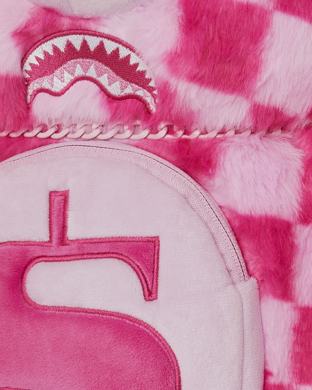 SPRAYGROUND® BACKPACK PINK FUR CHECK MONEYBEAR BACKPACK