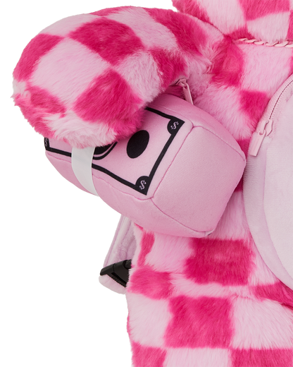 SPRAYGROUND® BACKPACK PINK FUR CHECK MONEYBEAR BACKPACK