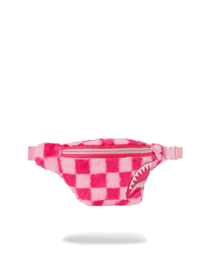 SPRAYGROUND® CROSSBODY PINK FUR CHECK SAVVY CROSSBODY