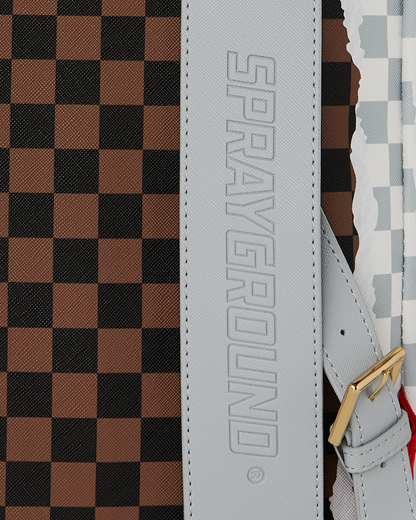 SPRAYGROUND® BACKPACK CREAM AND BROWN TEAR CHECK MONTE CARLO