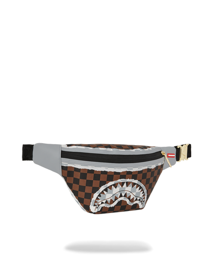 SPRAYGROUND® CROSSBODY CREAM AND BROWN TEAR CHECK SAVVY CROSSBODY