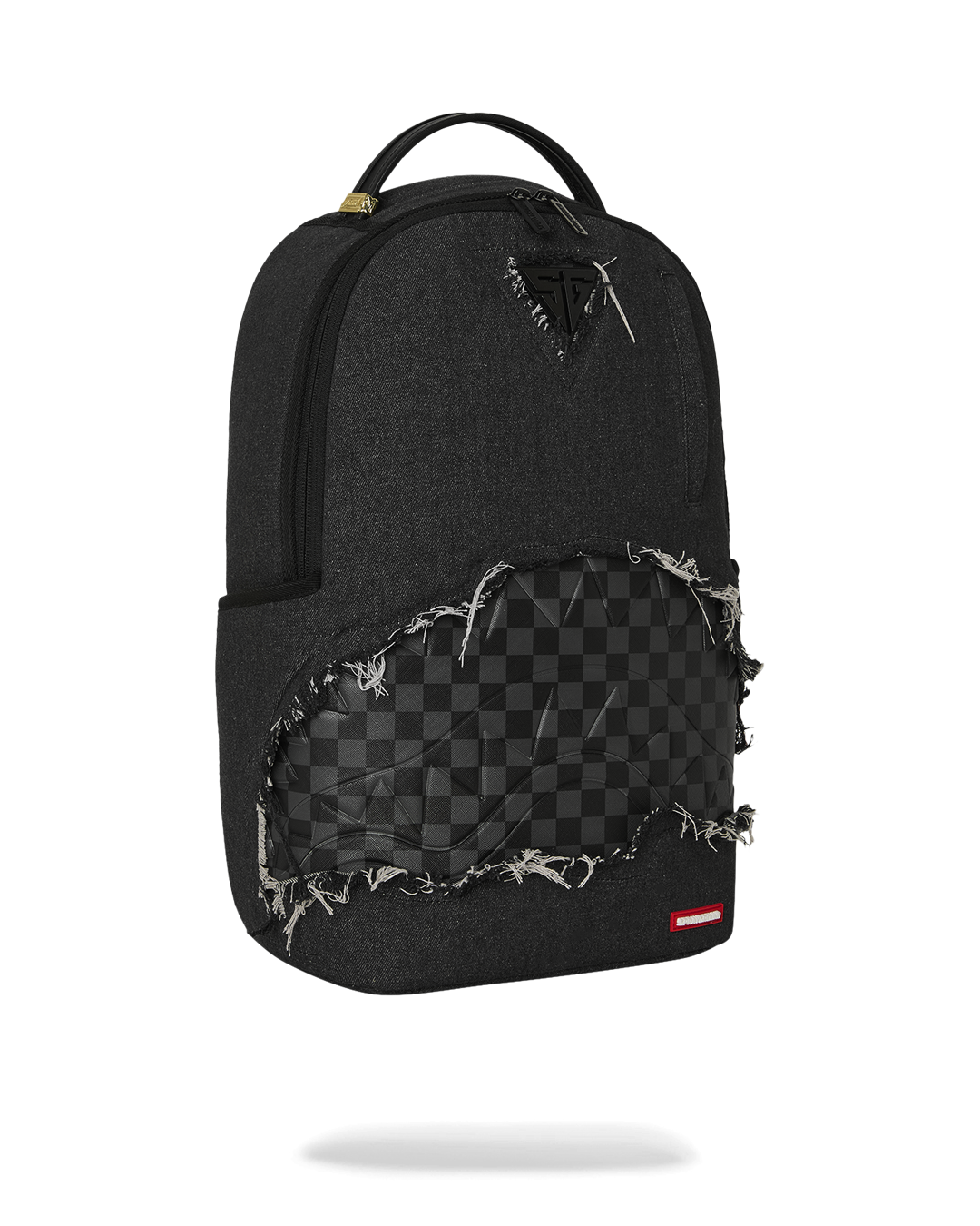 SPRAYGROUNDÂ® BACKPACK BLACK DENIM TEAR SHARK BACKPACK