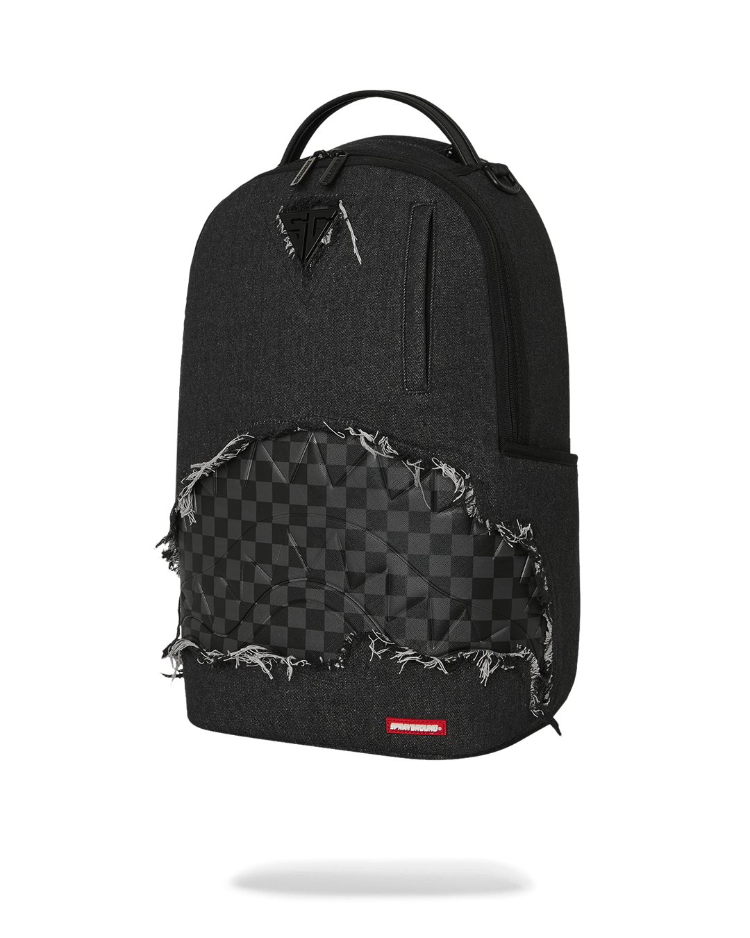 SPRAYGROUNDÂ® BACKPACK BLACK DENIM TEAR SHARK BACKPACK