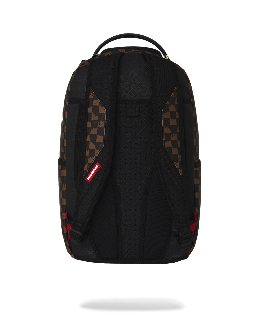 SPRAYGROUND® BACKPACK BROWN AND CREAM DRIP CHECK SHARK BACKPACK