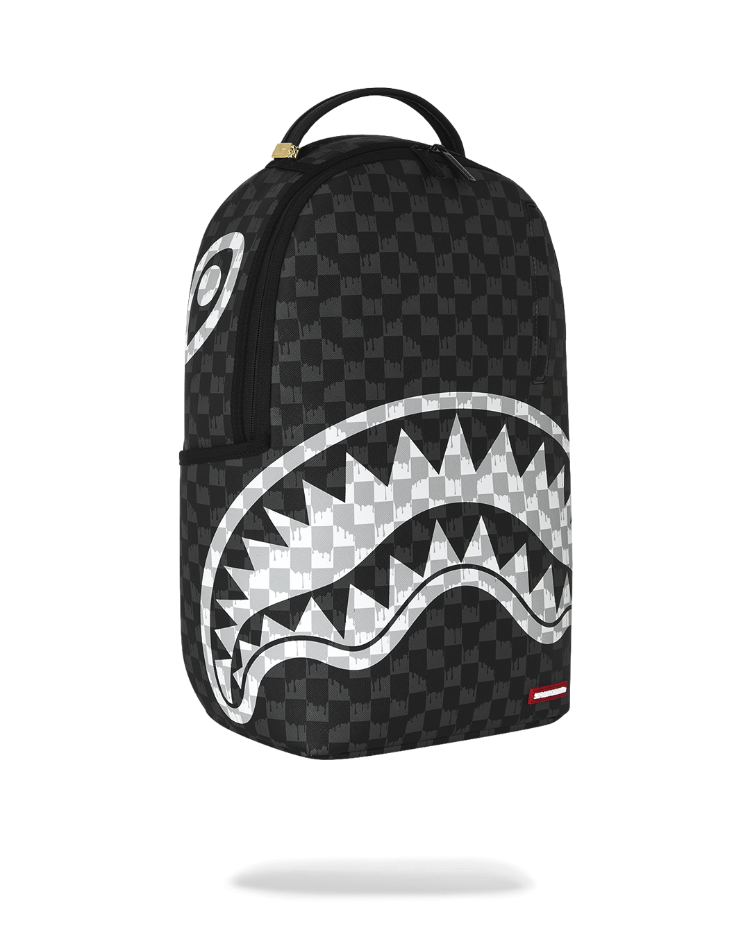 SPRAYGROUND® BACKPACK BLACK AND WHITE DRIP CHECK SHARK BACKPACK