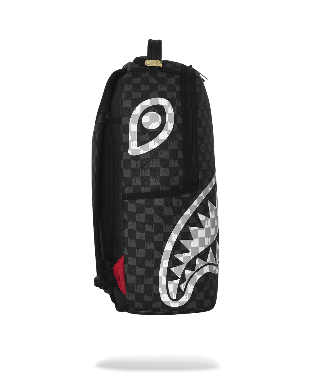 SPRAYGROUND® BACKPACK BLACK AND WHITE DRIP CHECK SHARK BACKPACK