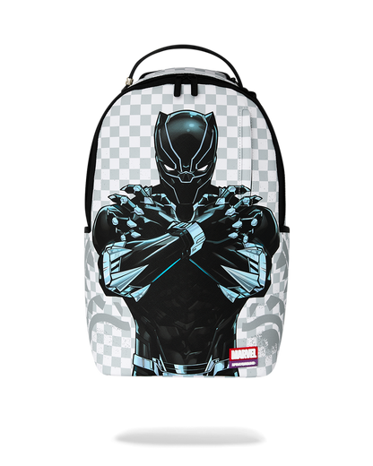 SPRAYGROUNDÂ® BACKPACK MARVEL BLACK PANTHER WAKANDA FOREVER ON WHITE CHECK BACKPACK