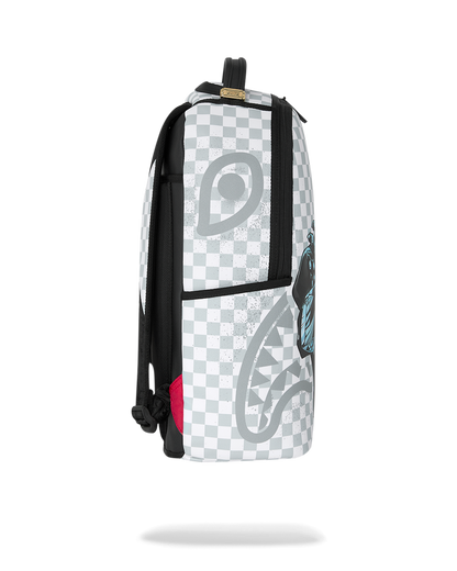 SPRAYGROUNDÂ® BACKPACK MARVEL BLACK PANTHER WAKANDA FOREVER ON WHITE CHECK BACKPACK