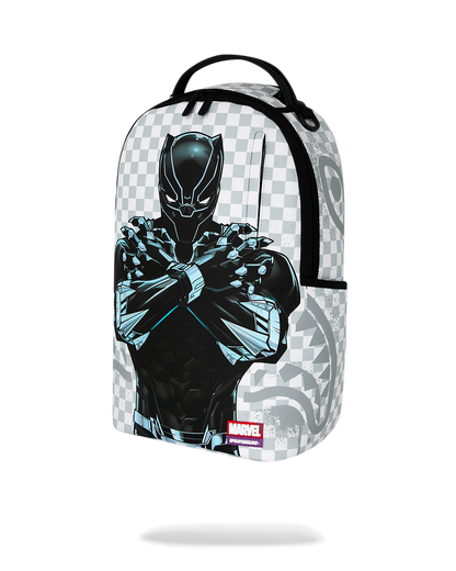 SPRAYGROUNDÂ® BACKPACK MARVEL BLACK PANTHER WAKANDA FOREVER ON WHITE CHECK BACKPACK
