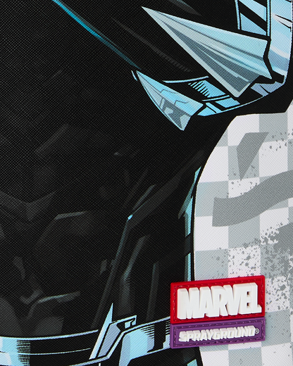 SPRAYGROUNDÂ® BACKPACK MARVEL BLACK PANTHER WAKANDA FOREVER ON WHITE CHECK BACKPACK