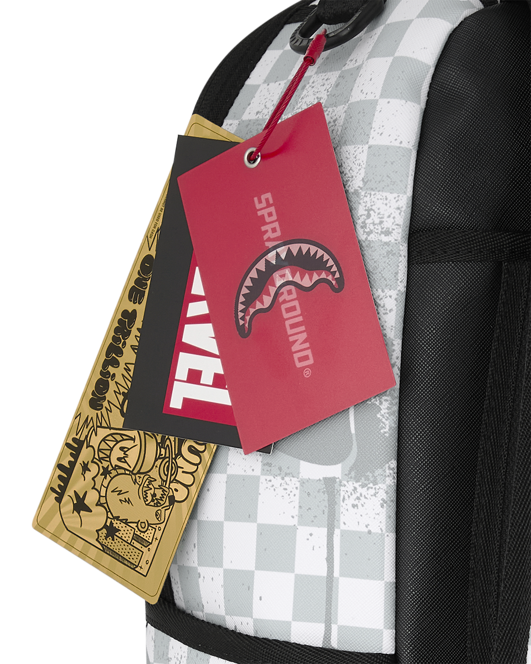 SPRAYGROUNDÂ® BACKPACK MARVEL BLACK PANTHER WAKANDA FOREVER ON WHITE CHECK BACKPACK