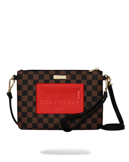 SPRAYGROUND® POUCHETTE RED REDEMPTION CROSSOVER CLUTCH