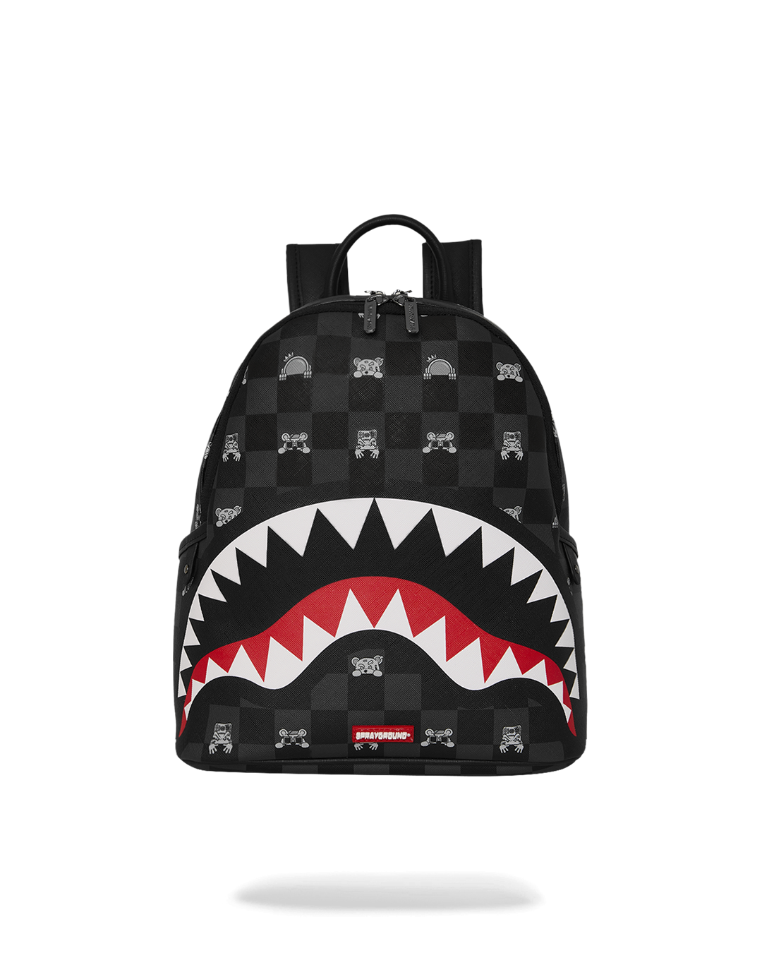 SPRAYGROUND® BACKPACK GRAY PEEKING CHARACTER CHECK SAVAGE BACKPACK