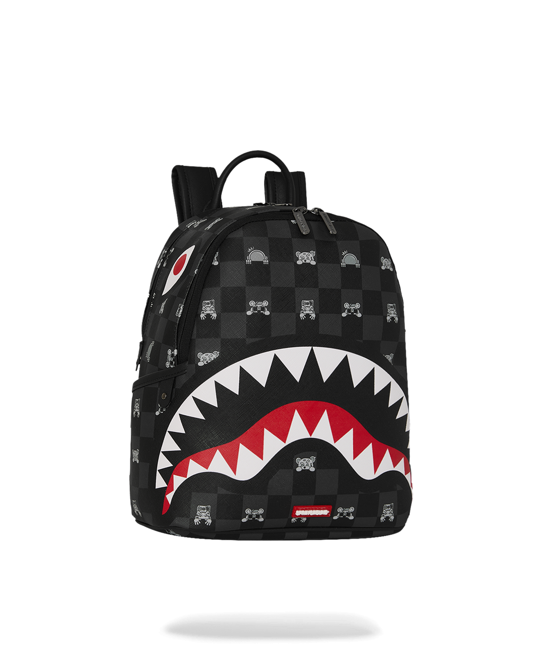 SPRAYGROUND® BACKPACK GRAY PEEKING CHARACTER CHECK SAVAGE BACKPACK