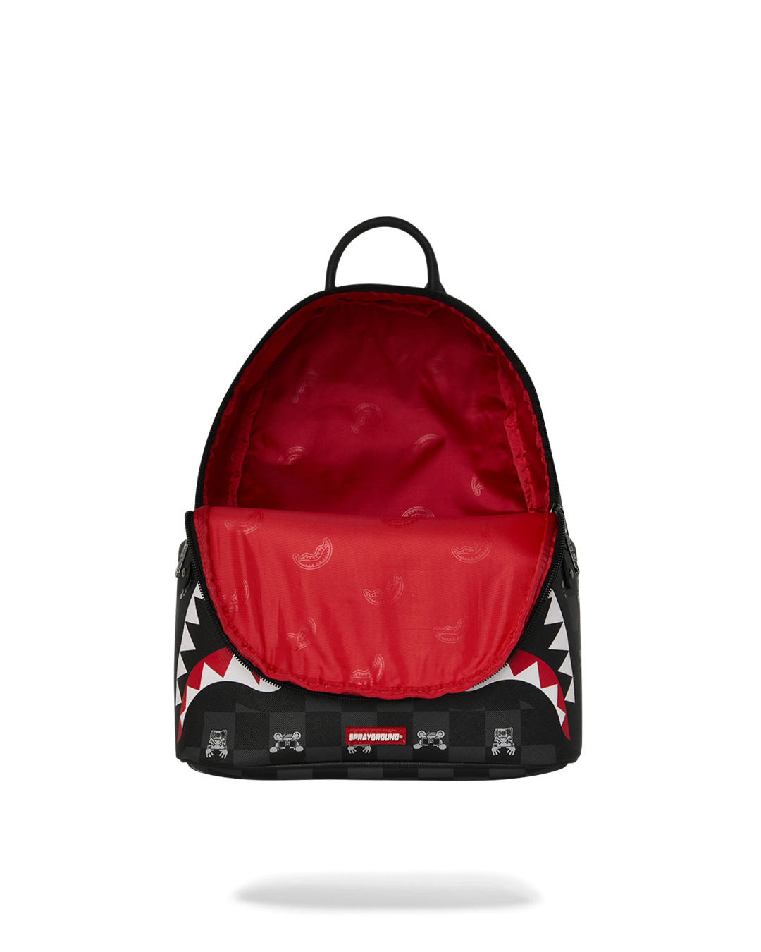 SPRAYGROUND® BACKPACK GRAY PEEKING CHARACTER CHECK SAVAGE BACKPACK