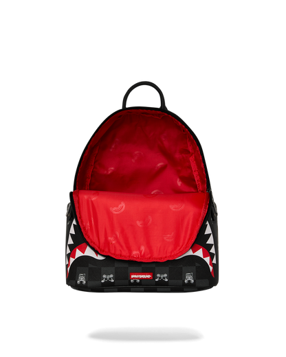 SPRAYGROUND® BACKPACK GRAY PEEKING CHARACTER CHECK SAVAGE BACKPACK