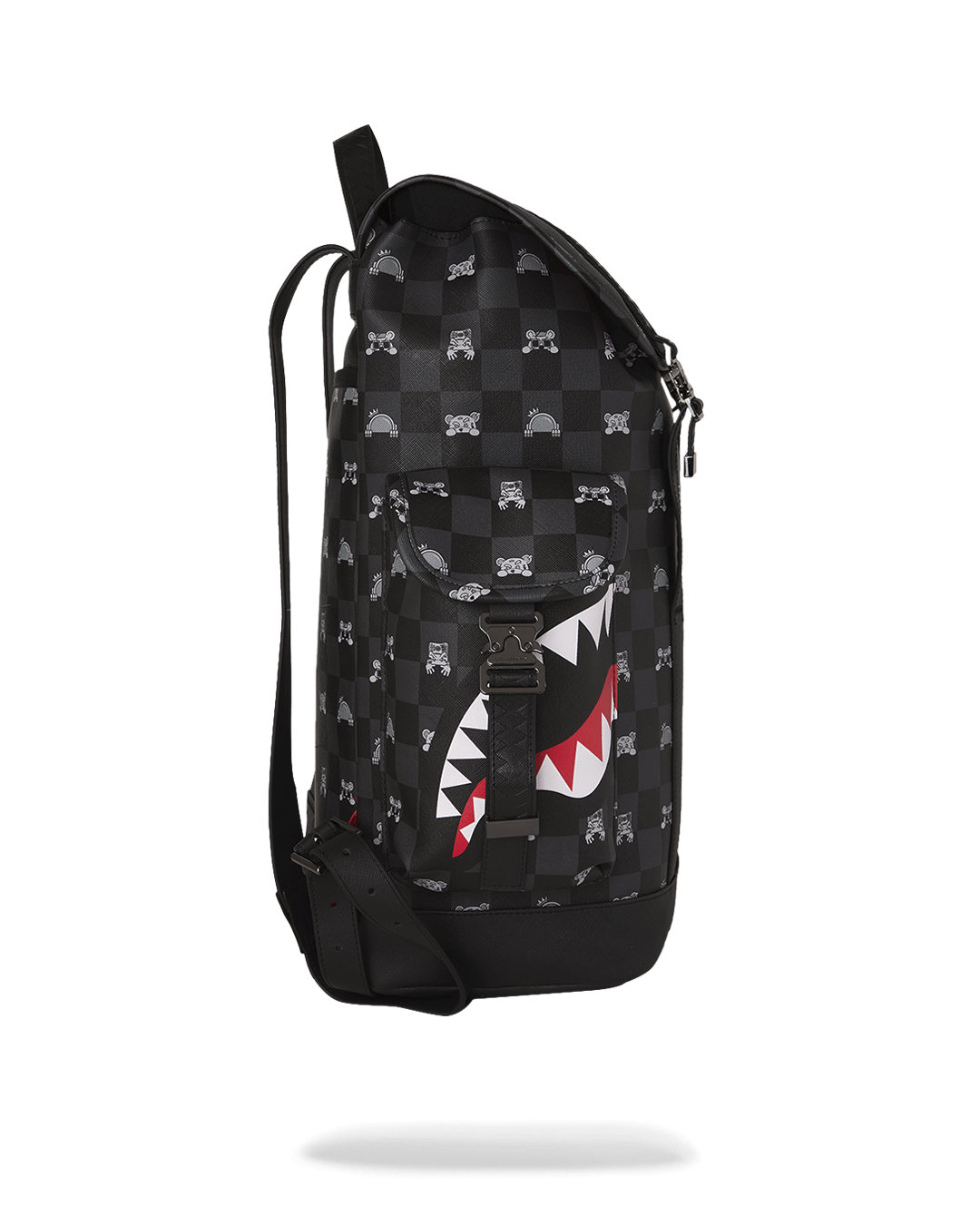 SPRAYGROUND® BACKPACK GRAY PEEKING CHARACTER CHECK MONTE CARLO BACKPACK