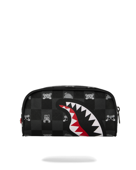 SPRAYGROUND® POUCH GRAY PEEKING CHARACTER CHECK POUCH