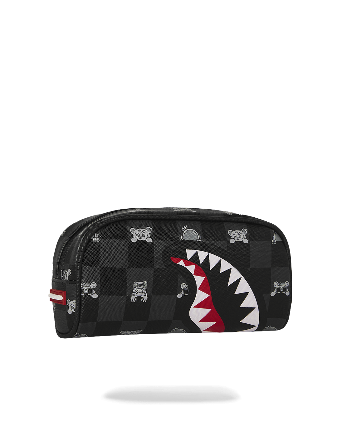 SPRAYGROUND® POUCH GRAY PEEKING CHARACTER CHECK POUCH