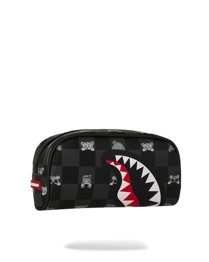 SPRAYGROUND® POUCH GRAY PEEKING CHARACTER CHECK POUCH