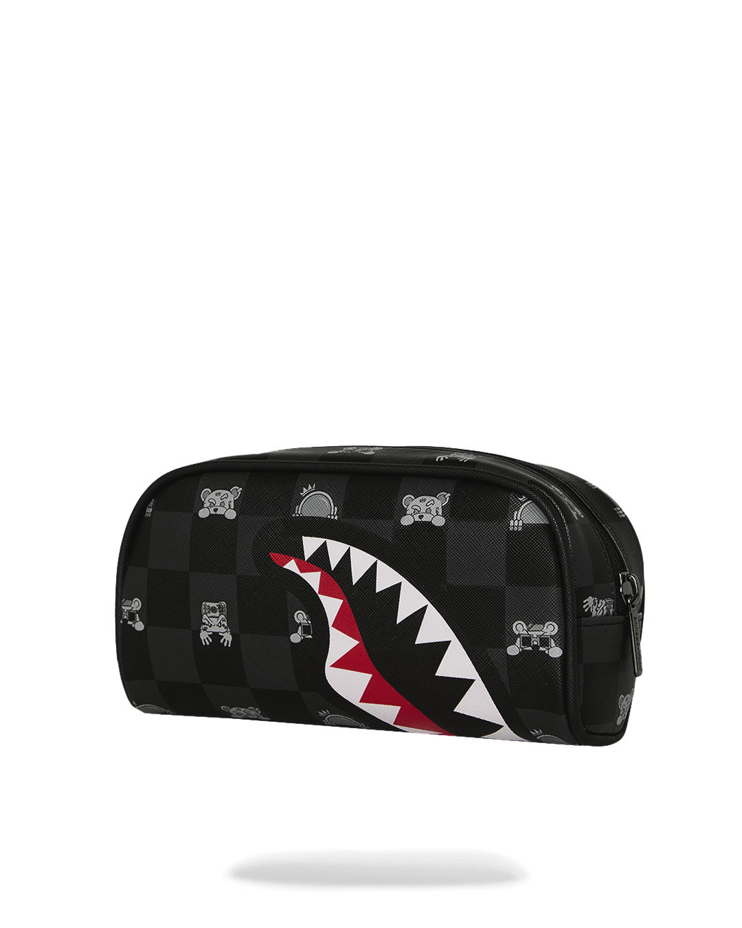 SPRAYGROUND® POUCH GRAY PEEKING CHARACTER CHECK POUCH