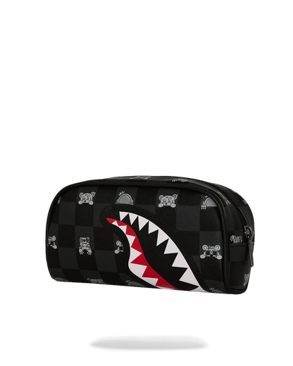 SPRAYGROUND® POUCH GRAY PEEKING CHARACTER CHECK POUCH