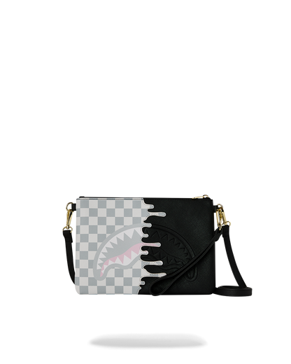 SPRAYGROUND® POUCHETTE CREAM CHECK SIDE DRIP CROSSOVER CLUTCH