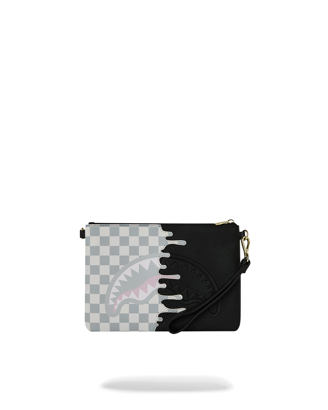 SPRAYGROUND® POUCHETTE CREAM CHECK SIDE DRIP CROSSOVER CLUTCH