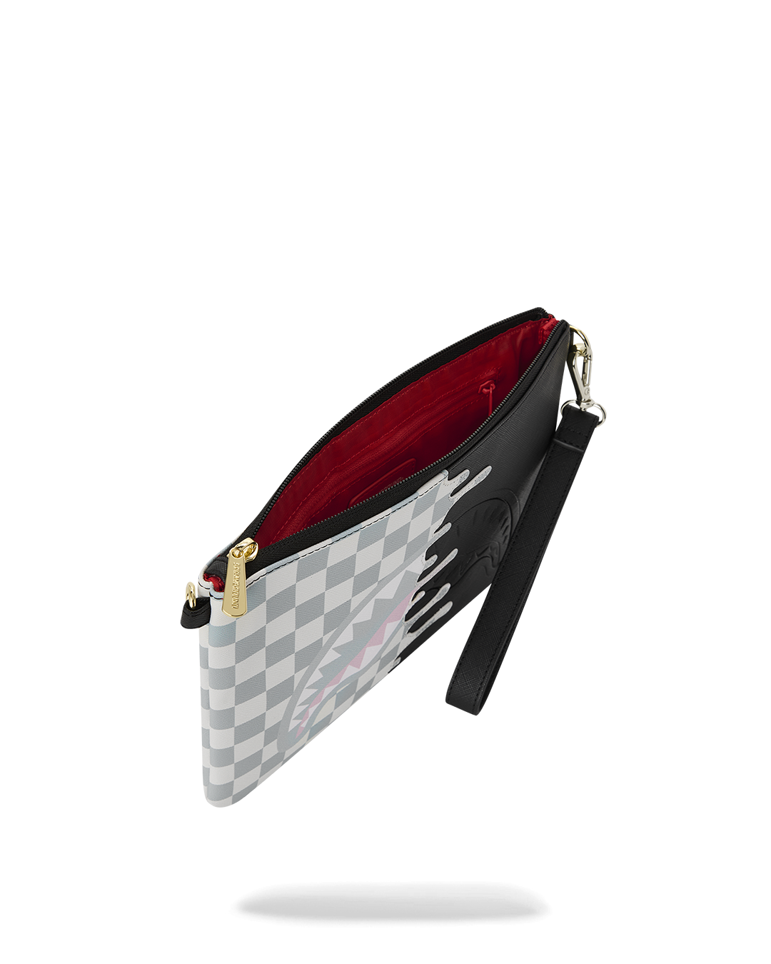 SPRAYGROUND® POUCHETTE CREAM CHECK SIDE DRIP CROSSOVER CLUTCH