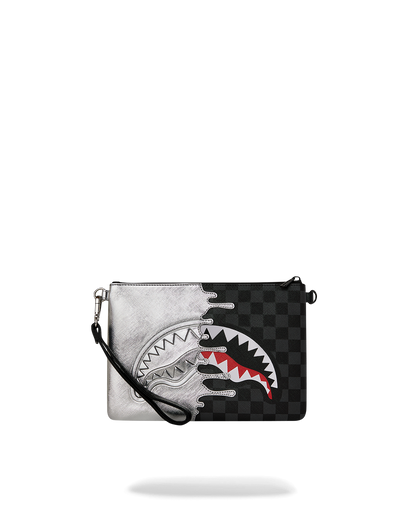 SPRAYGROUND® POUCHETTE SILVER SIDE DRIP CROSSOVER CLUTCH