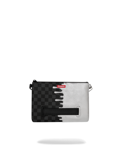 SPRAYGROUND® POUCHETTE SILVER SIDE DRIP CROSSOVER CLUTCH