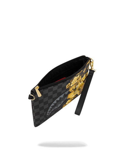 SPRAYGROUND® POUCHETTE GOLD FLORAL REMIX CROSSOVER CLUTCH