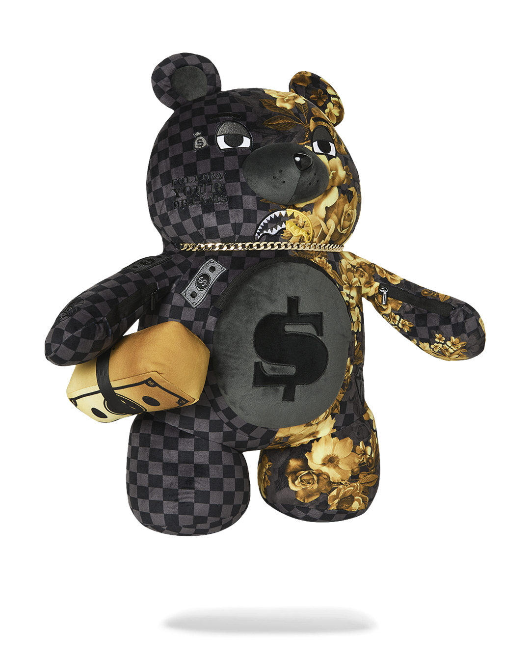 SPRAYGROUND® BACKPACK GOLD FLORAL REMIX MONEYBEAR BACKPACK