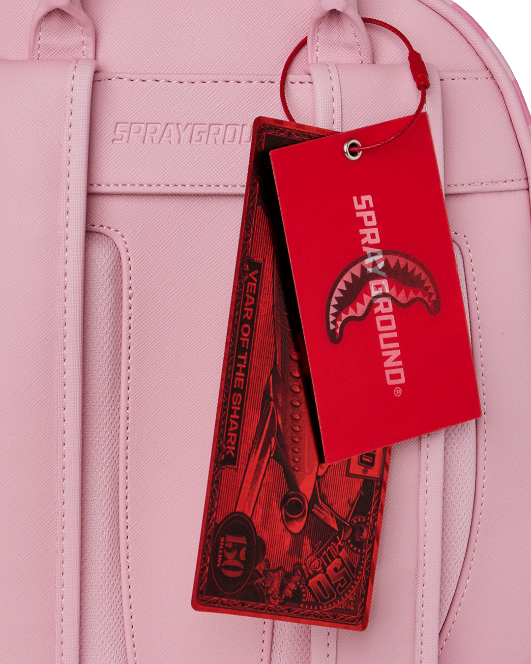 SPRAYGROUND® BACKPACK PINK SHARKS IN PARIS PATCH SAVAGE BACKPACK