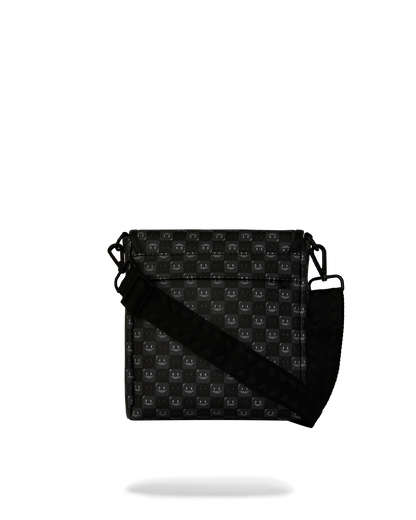 SPRAYGROUND® SLING SHARKS IN PARIS WTF BUBBLY BLACK CHECK MESSENGER SLING