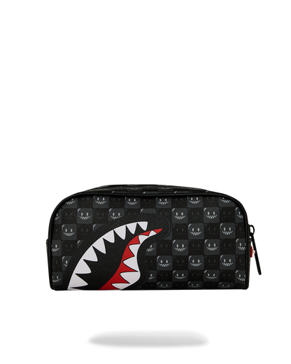 SPRAYGROUND® POUCH SHARKS IN PARIS WTF BUBBLY BLACK CHECK POUCH