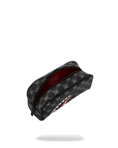 SPRAYGROUND® POUCH SHARKS IN PARIS WTF BUBBLY BLACK CHECK POUCH