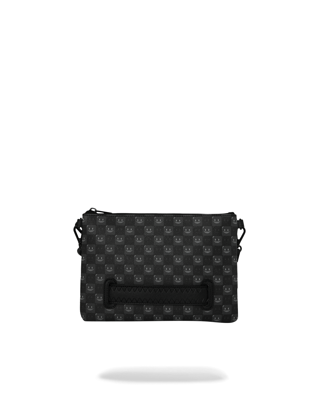 SPRAYGROUND® POUCHETTE SHARKS IN PARIS WTF BUBBLY BLACK CHECK CROSSOVER CLUTCH