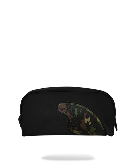 SPRAYGROUND® BACKPACK SHARK CENTRAL BLACK NYLON CAMO EMBOSSED SHARK POUCH