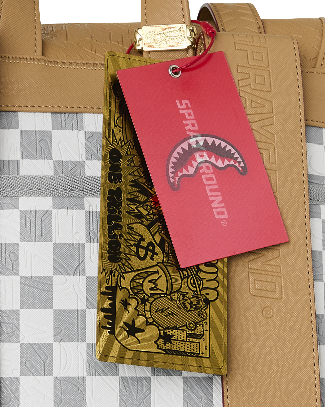 SPRAYGROUND® BACKPACK EMBOSSED CREAM CHECK MONTE CARLO
