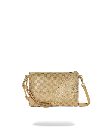 SPRAYGROUND® POUCHETTE 2 TONE GOLD TRINITY CROSSOVER CLUTCH