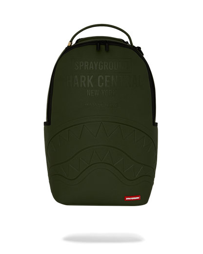 SPRAYGROUND® BACKPACK SHARK CENTRAL EMBOSSED GREEN NYLON BACKPACK
