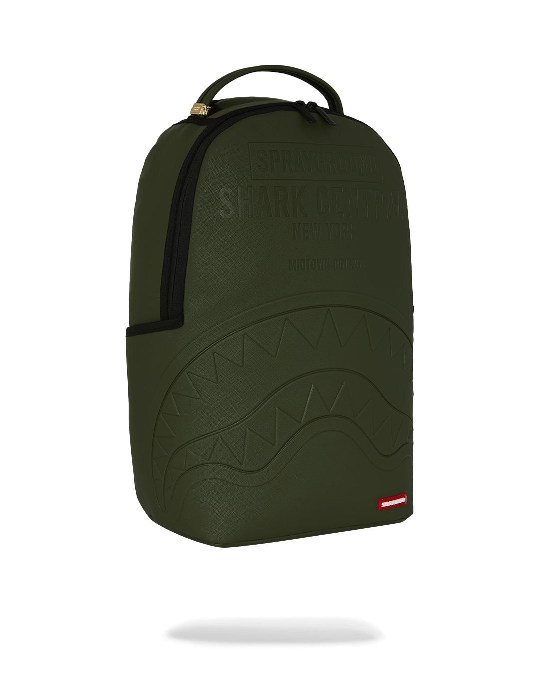 SPRAYGROUND® BACKPACK SHARK CENTRAL EMBOSSED GREEN NYLON BACKPACK