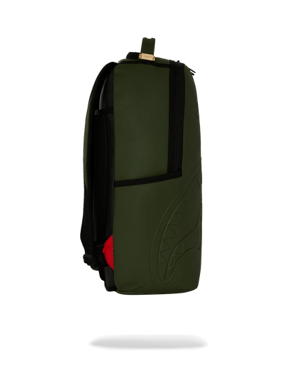 SPRAYGROUND® BACKPACK SHARK CENTRAL EMBOSSED GREEN NYLON BACKPACK