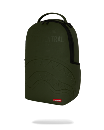 SPRAYGROUND® BACKPACK SHARK CENTRAL EMBOSSED GREEN NYLON BACKPACK