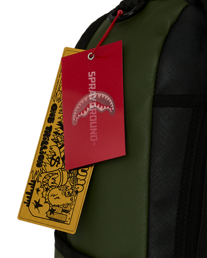 SPRAYGROUND® BACKPACK SHARK CENTRAL EMBOSSED GREEN NYLON BACKPACK