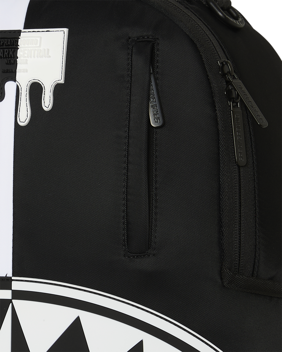SPRAYGROUND® BACKPACK SHARK CENTRAL BLACK AND WHITE STENCIL BACKPACK
