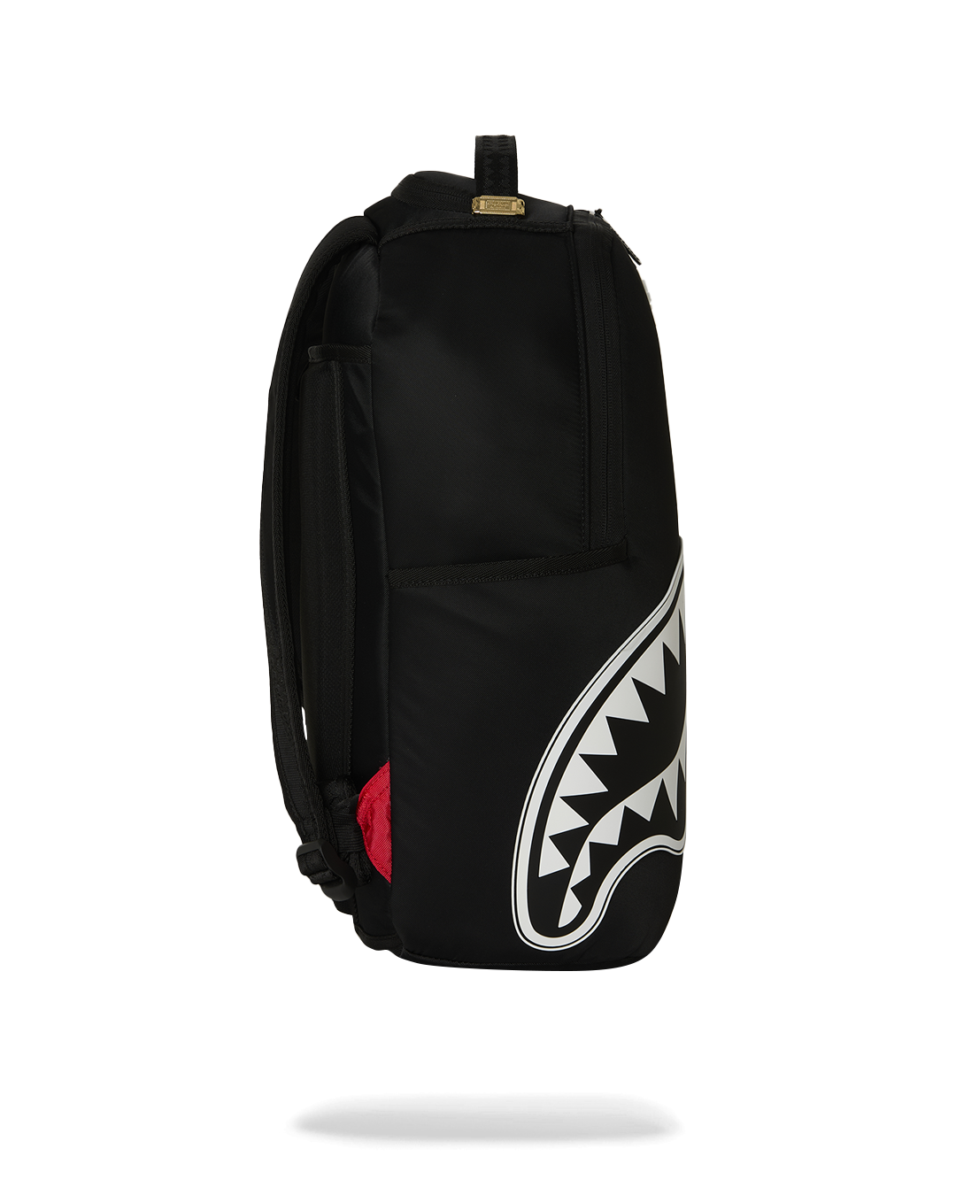 SPRAYGROUND® BACKPACK SHARK CENTRAL WHITE STENCIL SHARK BLACK NYLON BACKPACK