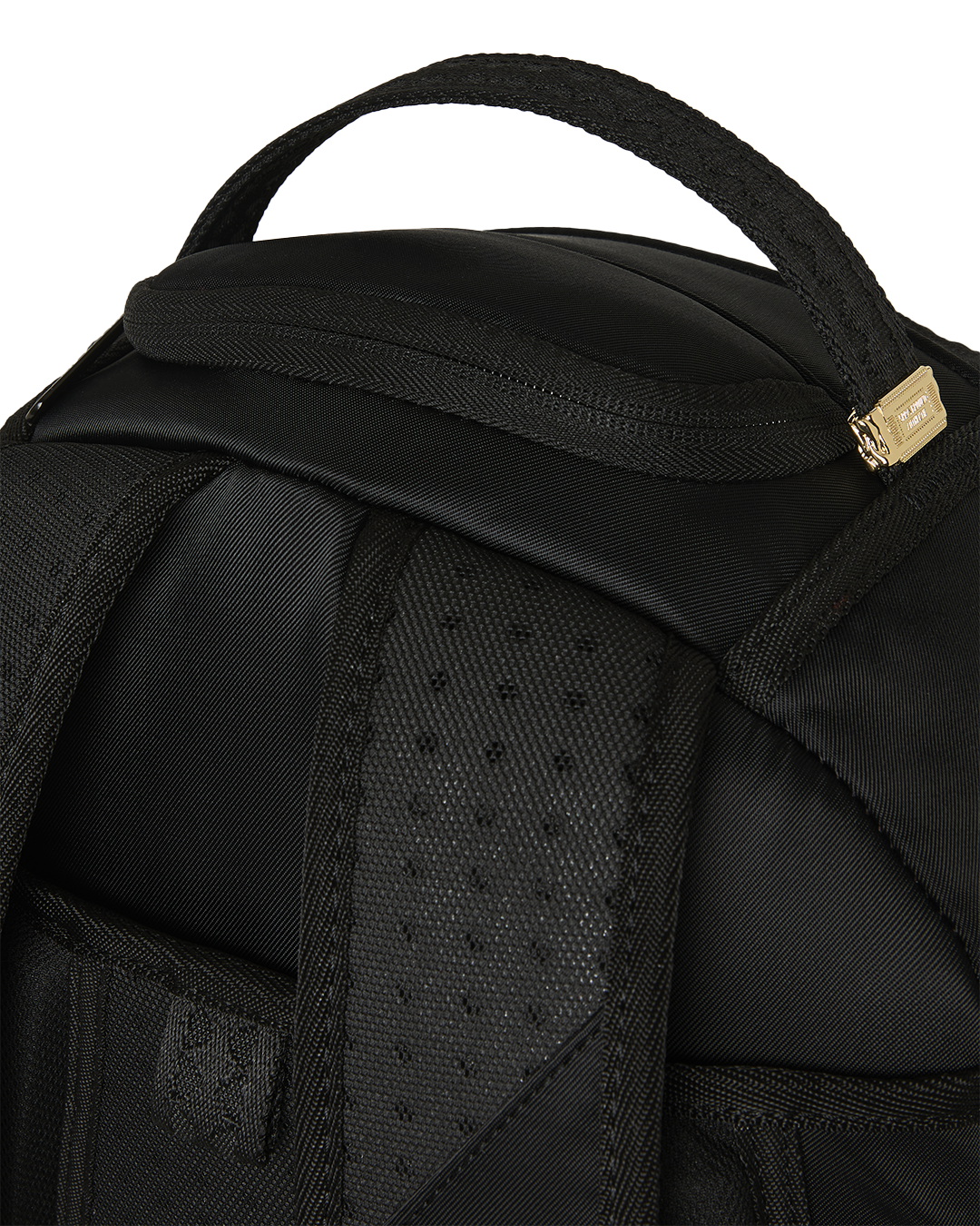 SPRAYGROUND® BACKPACK SHARK CENTRAL WHITE STENCIL SHARK BLACK NYLON BACKPACK